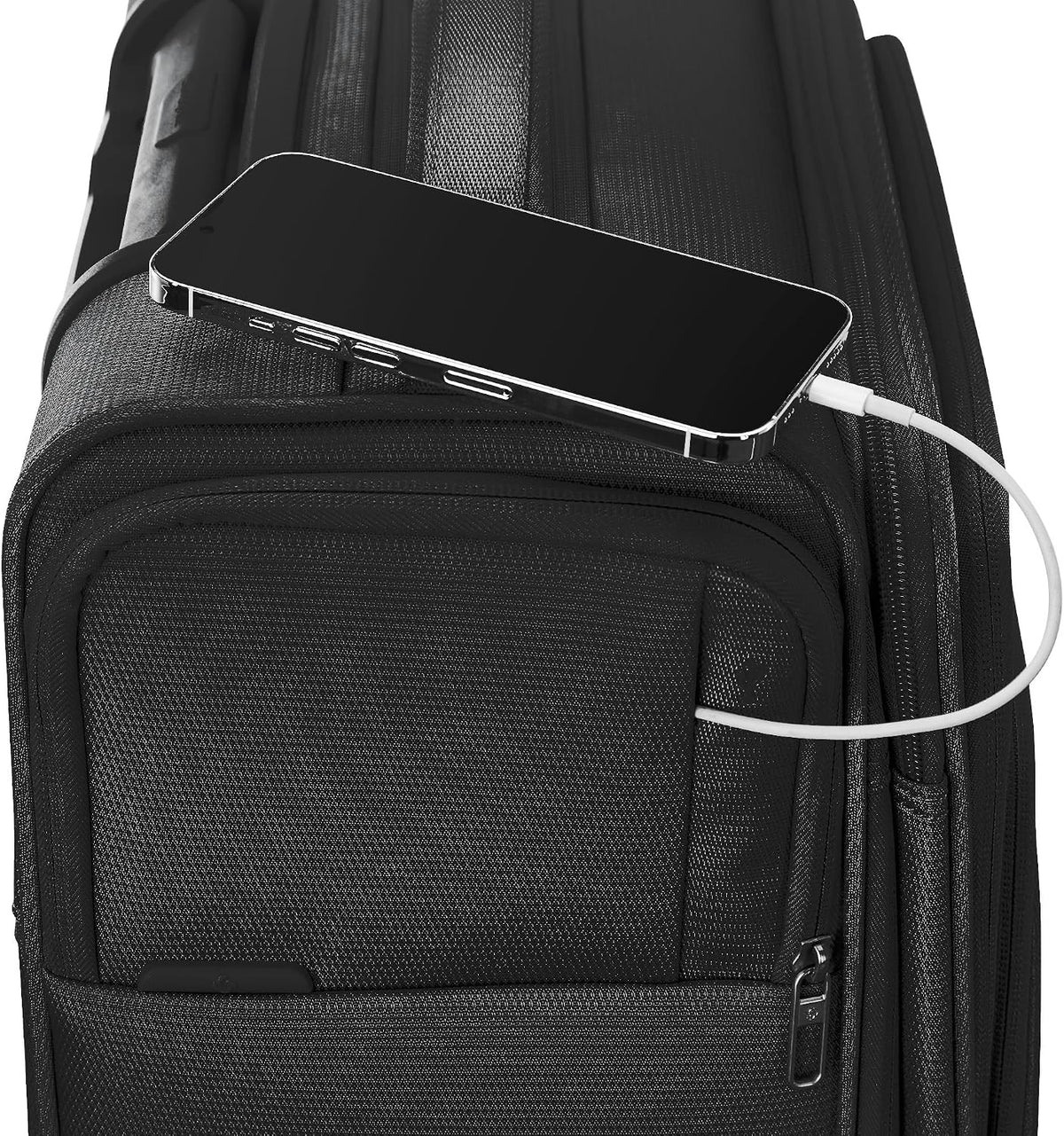 UpLIFT Lightweight Softside Carry-On Luggage with Spinner Wheels - Expandable - Airline-Approved, Polyester Soft Suitcase for Ultra Light Travel - Black