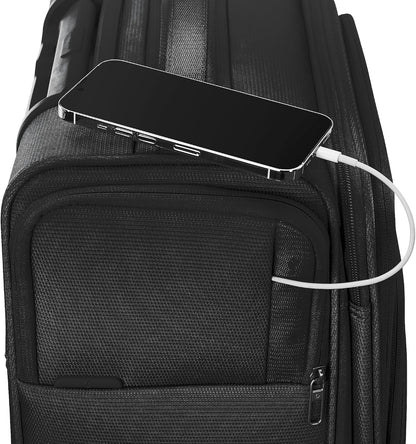 UpLIFT Lightweight Softside Carry-On Luggage with Spinner Wheels - Expandable - Airline-Approved, Polyester Soft Suitcase for Ultra Light Travel - Black
