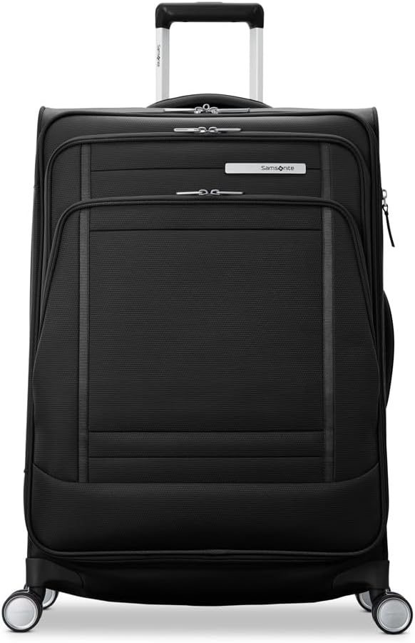 UpLIFT Lightweight Softside Carry-On Luggage with Spinner Wheels - Expandable - Airline-Approved, Polyester Soft Suitcase for Ultra Light Travel - Black