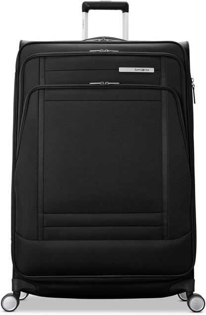 UpLIFT Lightweight Softside Carry-On Luggage with Spinner Wheels - Expandable - Airline-Approved, Polyester Soft Suitcase for Ultra Light Travel - Black