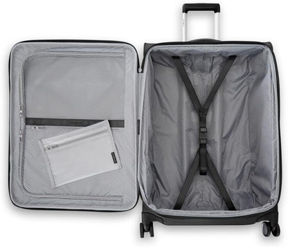 UpLIFT Lightweight Softside Carry-On Luggage with Spinner Wheels - Expandable - Airline-Approved, Polyester Soft Suitcase for Ultra Light Travel - Black