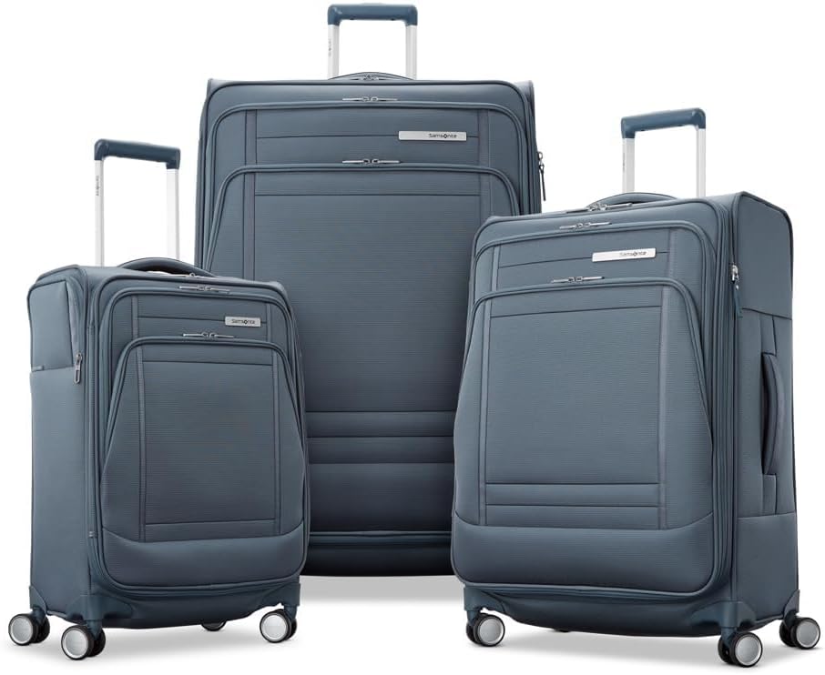UpLIFT Lightweight Softside Carry-On Luggage with Spinner Wheels - Expandable - Airline-Approved, Polyester Soft Suitcase for Ultra Light Travel - Black