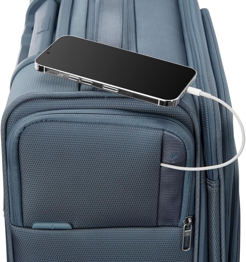 UpLIFT Lightweight Softside Carry-On Luggage with Spinner Wheels - Expandable - Airline-Approved, Polyester Soft Suitcase for Ultra Light Travel - Black