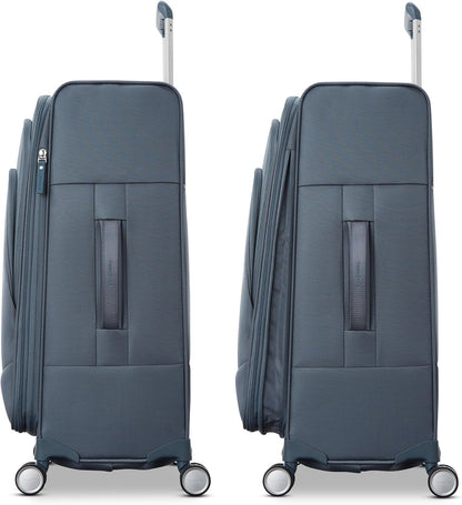 UpLIFT Lightweight Softside Carry-On Luggage with Spinner Wheels - Expandable - Airline-Approved, Polyester Soft Suitcase for Ultra Light Travel - Black