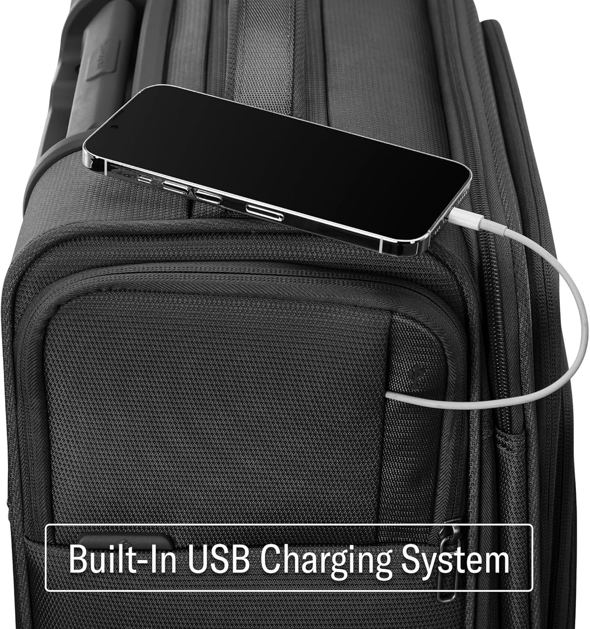 UpLIFT Lightweight Softside Carry-On Luggage with Spinner Wheels - Expandable - Airline-Approved, Polyester Soft Suitcase for Ultra Light Travel - Black