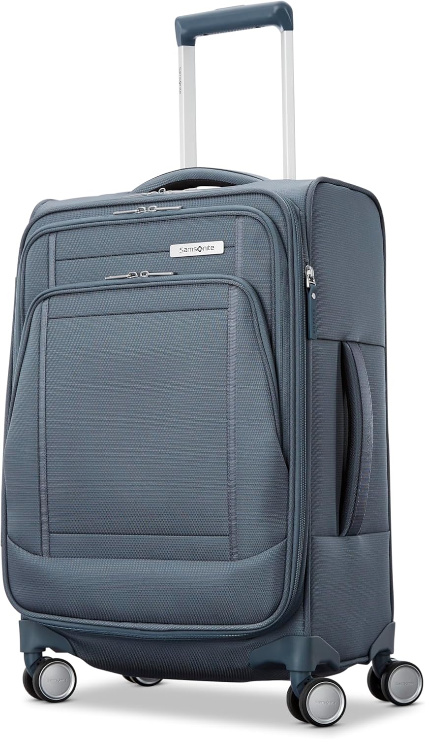 UpLIFT Lightweight Softside Carry-On Luggage with Spinner Wheels - Expandable - Airline-Approved, Polyester Soft Suitcase for Ultra Light Travel - Black