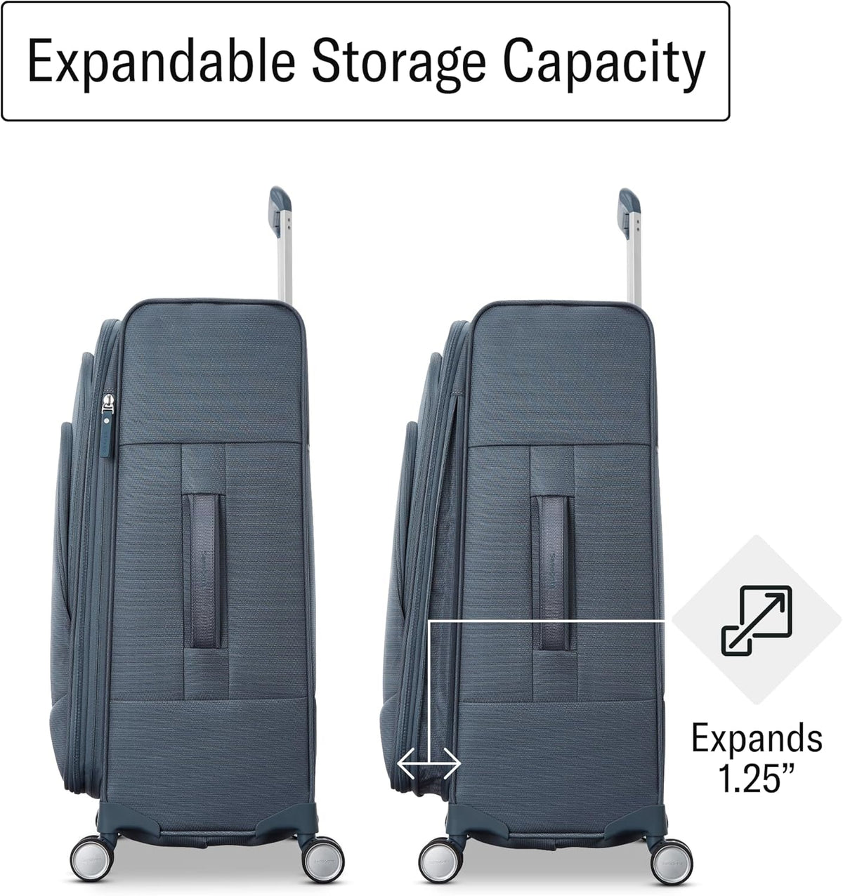UpLIFT Lightweight Softside Carry-On Luggage with Spinner Wheels - Expandable - Airline-Approved, Polyester Soft Suitcase for Ultra Light Travel - Black
