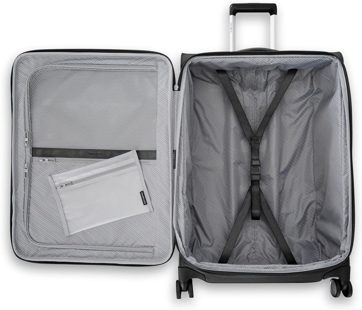 UpLIFT Lightweight Softside Carry-On Luggage with Spinner Wheels - Expandable - Airline-Approved, Polyester Soft Suitcase for Ultra Light Travel - Black