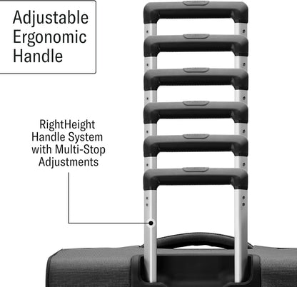 UpLIFT Lightweight Softside Carry-On Luggage with Spinner Wheels - Expandable - Airline-Approved, Polyester Soft Suitcase for Ultra Light Travel - Black