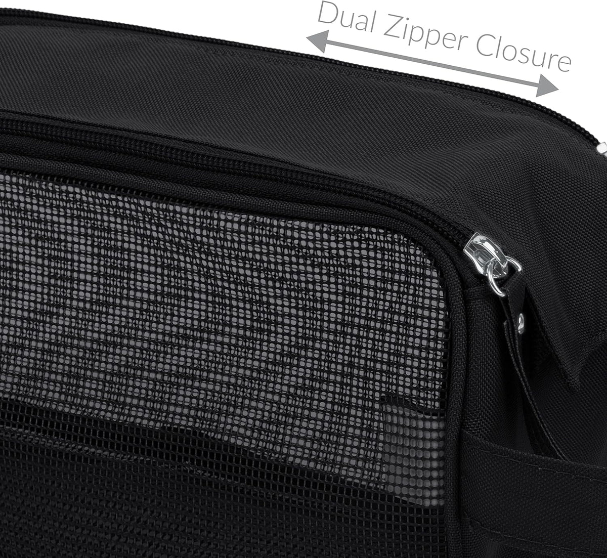 Hanging Mesh Toiletry Bag | Travel Organizer | Perfect for Dorm | Gym | Back to School | Shampoo | Shower Accessories | Black