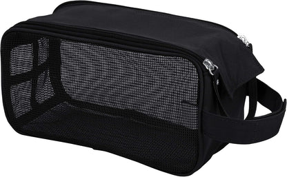 Hanging Mesh Toiletry Bag | Travel Organizer | Perfect for Dorm | Gym | Back to School | Shampoo | Shower Accessories | Black