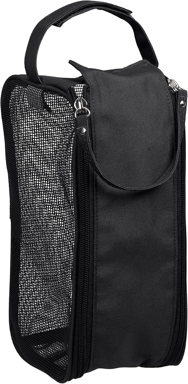 Hanging Mesh Toiletry Bag | Travel Organizer | Perfect for Dorm | Gym | Back to School | Shampoo | Shower Accessories | Black