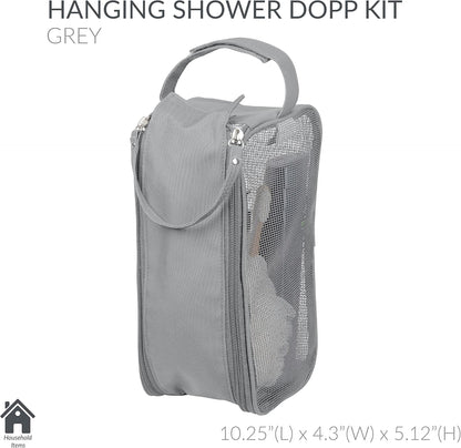Hanging Mesh Toiletry Bag | Travel Organizer | Perfect for Dorm | Gym | Back to School | Shampoo | Shower Accessories | Black