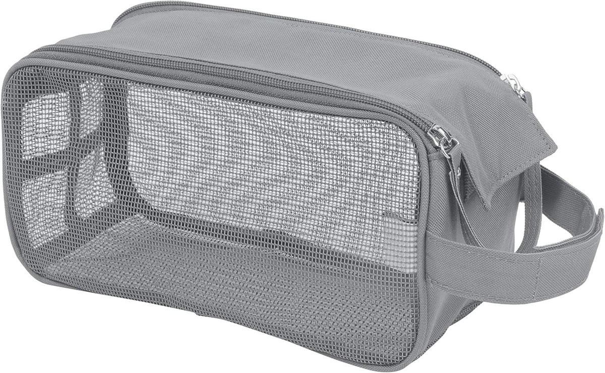 Hanging Mesh Toiletry Bag | Travel Organizer | Perfect for Dorm | Gym | Back to School | Shampoo | Shower Accessories | Black