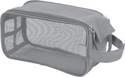 Hanging Mesh Toiletry Bag | Travel Organizer | Perfect for Dorm | Gym | Back to School | Shampoo | Shower Accessories | Black