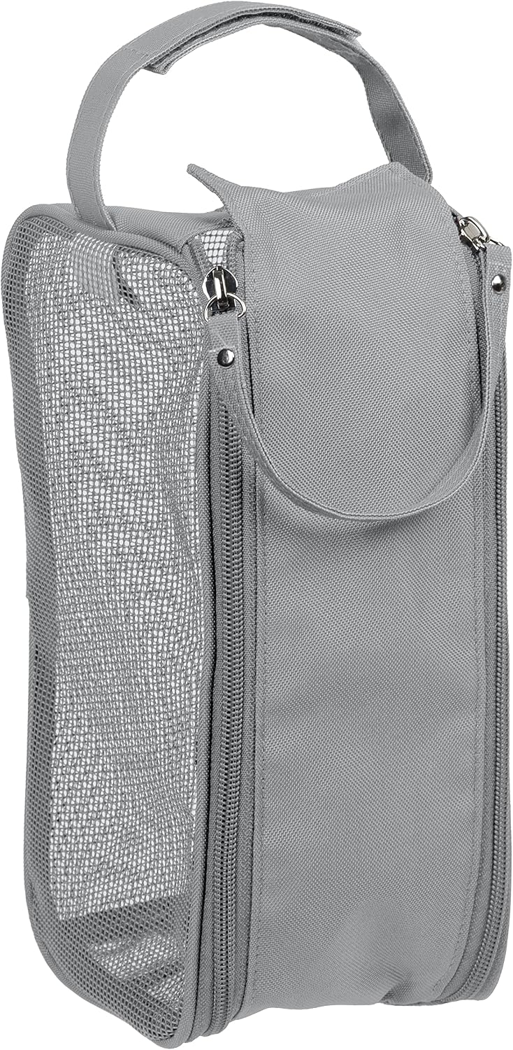 Hanging Mesh Toiletry Bag | Travel Organizer | Perfect for Dorm | Gym | Back to School | Shampoo | Shower Accessories | Black