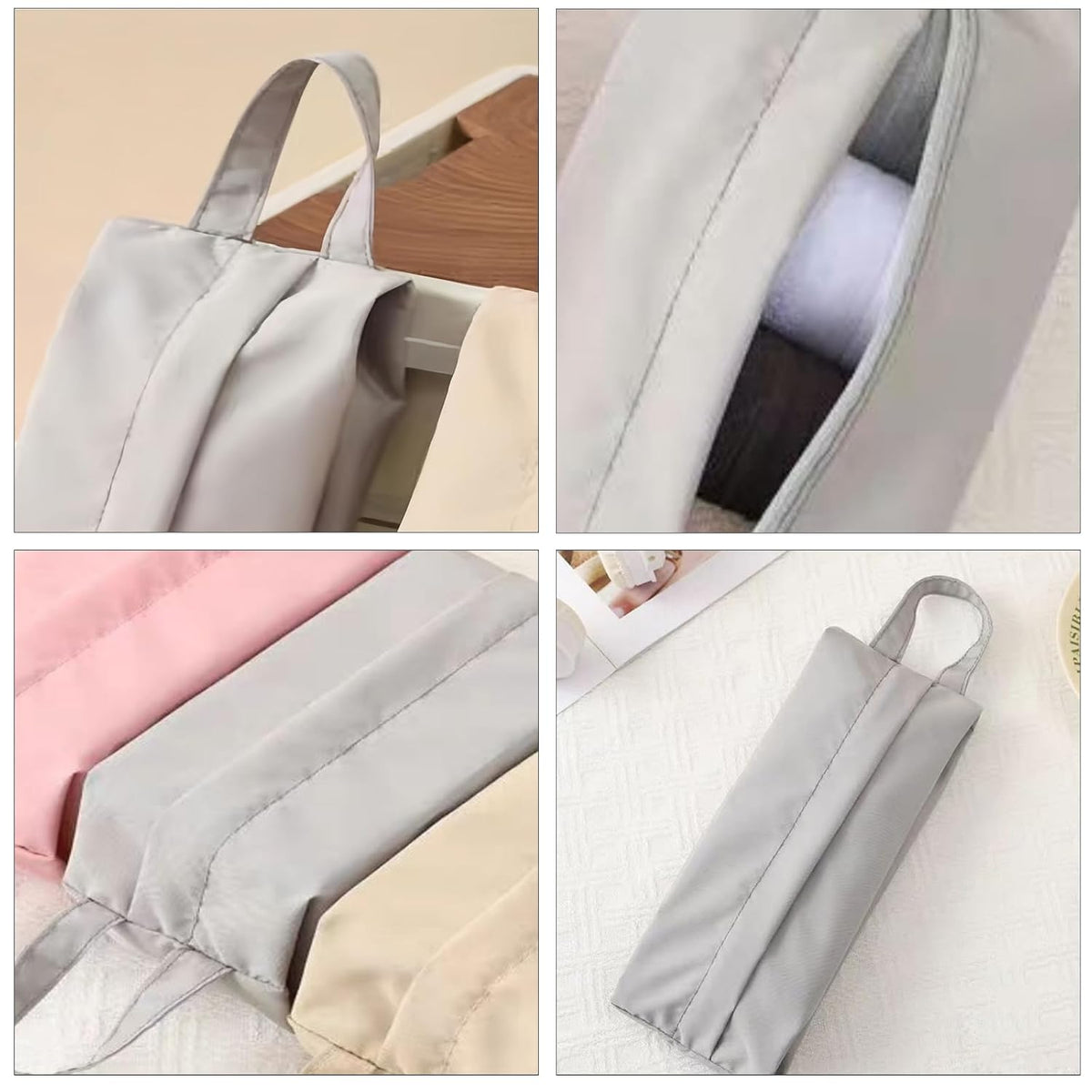 Portable Underwear and Sock Storage Bag, Travel Organizer for Lingerie, Hosiery, and Accessories, Foldable Space-Saving Design, Yellow