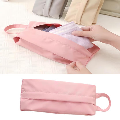Portable Underwear and Sock Storage Bag, Travel Organizer for Lingerie, Hosiery, and Accessories, Foldable Space-Saving Design, Yellow