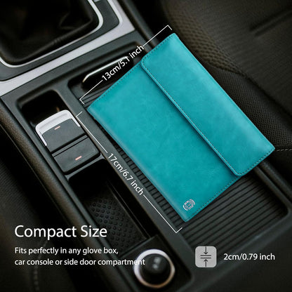 RFID Passport Holder Travel Organizer, Fits International Driving Permit (IDP), PU Leather Document Holder for One Passport, Stylish Travel Accessory, Blue