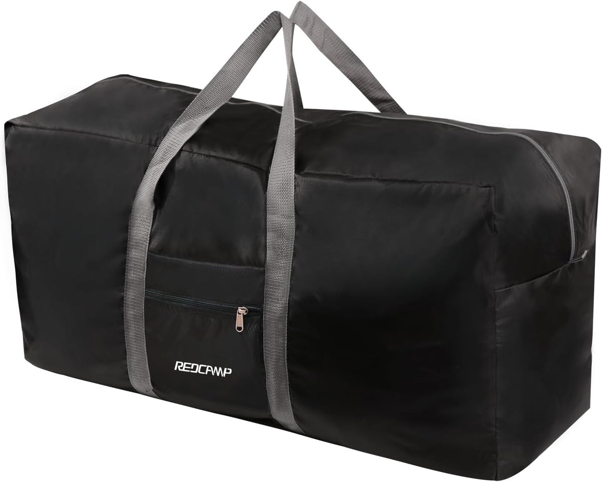 100L Extra Large Duffle Bag, Water Resistant Lightweight Foldable Duffel Bag for Outdoor Camping, Black