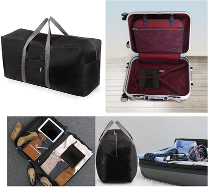 100L Extra Large Duffle Bag, Water Resistant Lightweight Foldable Duffel Bag for Outdoor Camping, Black