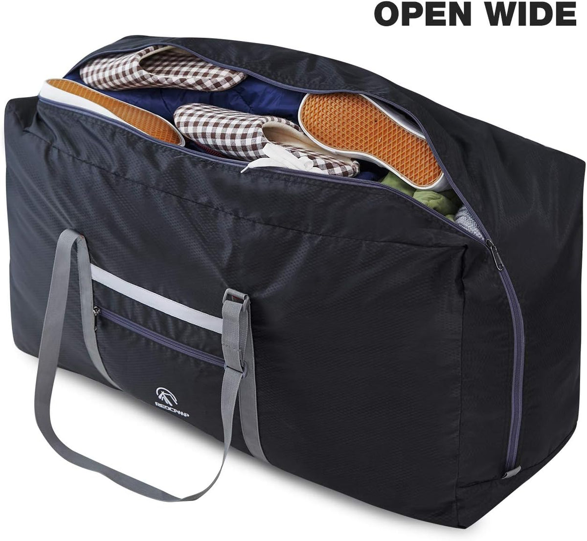 100L Extra Large Duffle Bag, Water Resistant Lightweight Foldable Duffel Bag for Outdoor Camping, Black