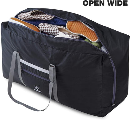 100L Extra Large Duffle Bag, Water Resistant Lightweight Foldable Duffel Bag for Outdoor Camping, Black