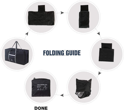 100L Extra Large Duffle Bag, Water Resistant Lightweight Foldable Duffel Bag for Outdoor Camping, Black