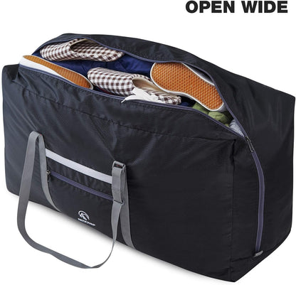 100L Extra Large Duffle Bag, Water Resistant Lightweight Foldable Duffel Bag for Outdoor Camping, Black