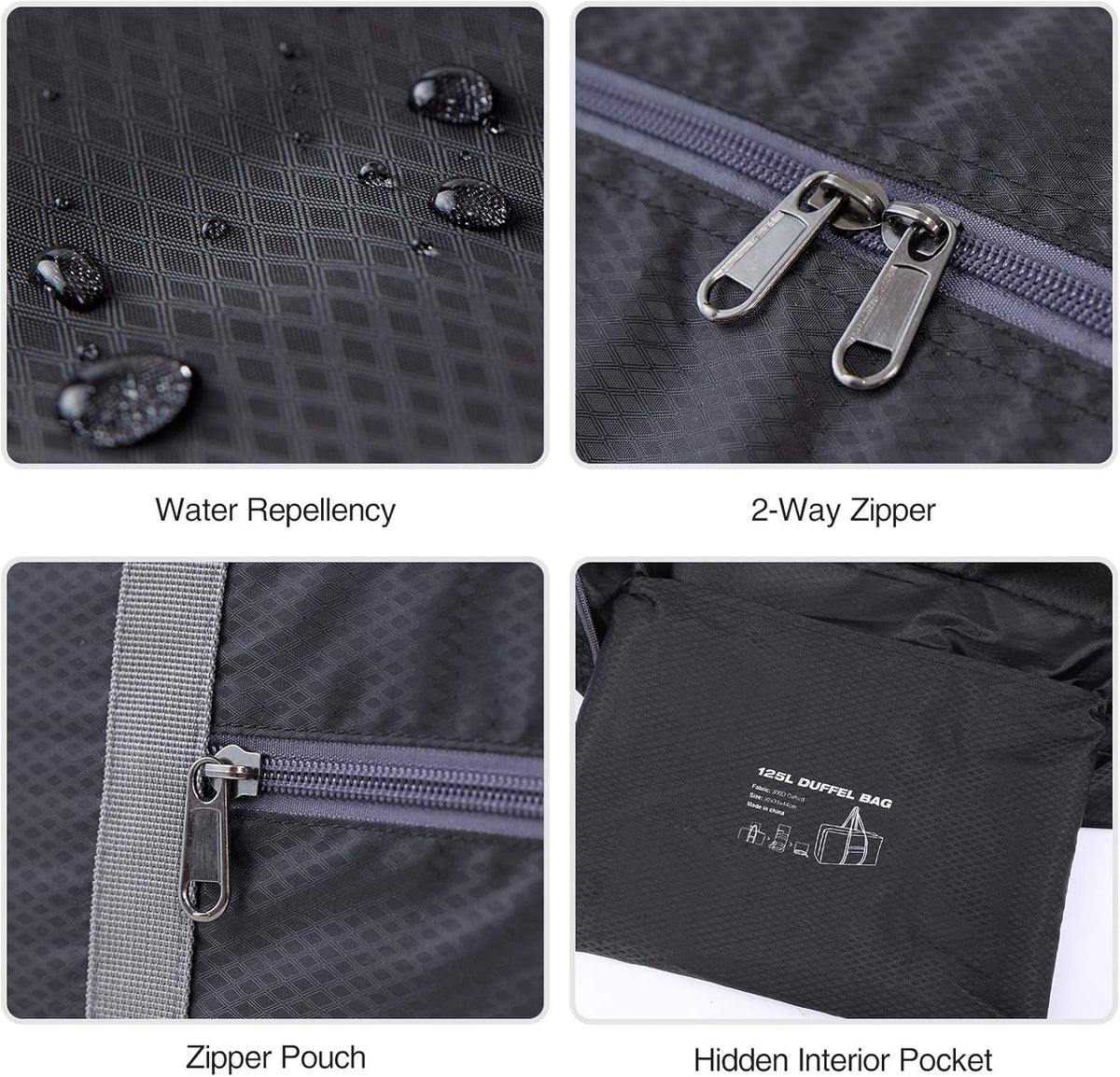 100L Extra Large Duffle Bag, Water Resistant Lightweight Foldable Duffel Bag for Outdoor Camping, Black