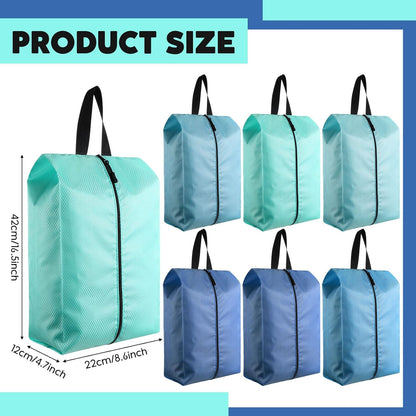 6 Pcs Travel Shoe Bags with Zipper Nylon Portable Waterproof Suitcase Shoe Organizer Packing for Golf(L,Purple)