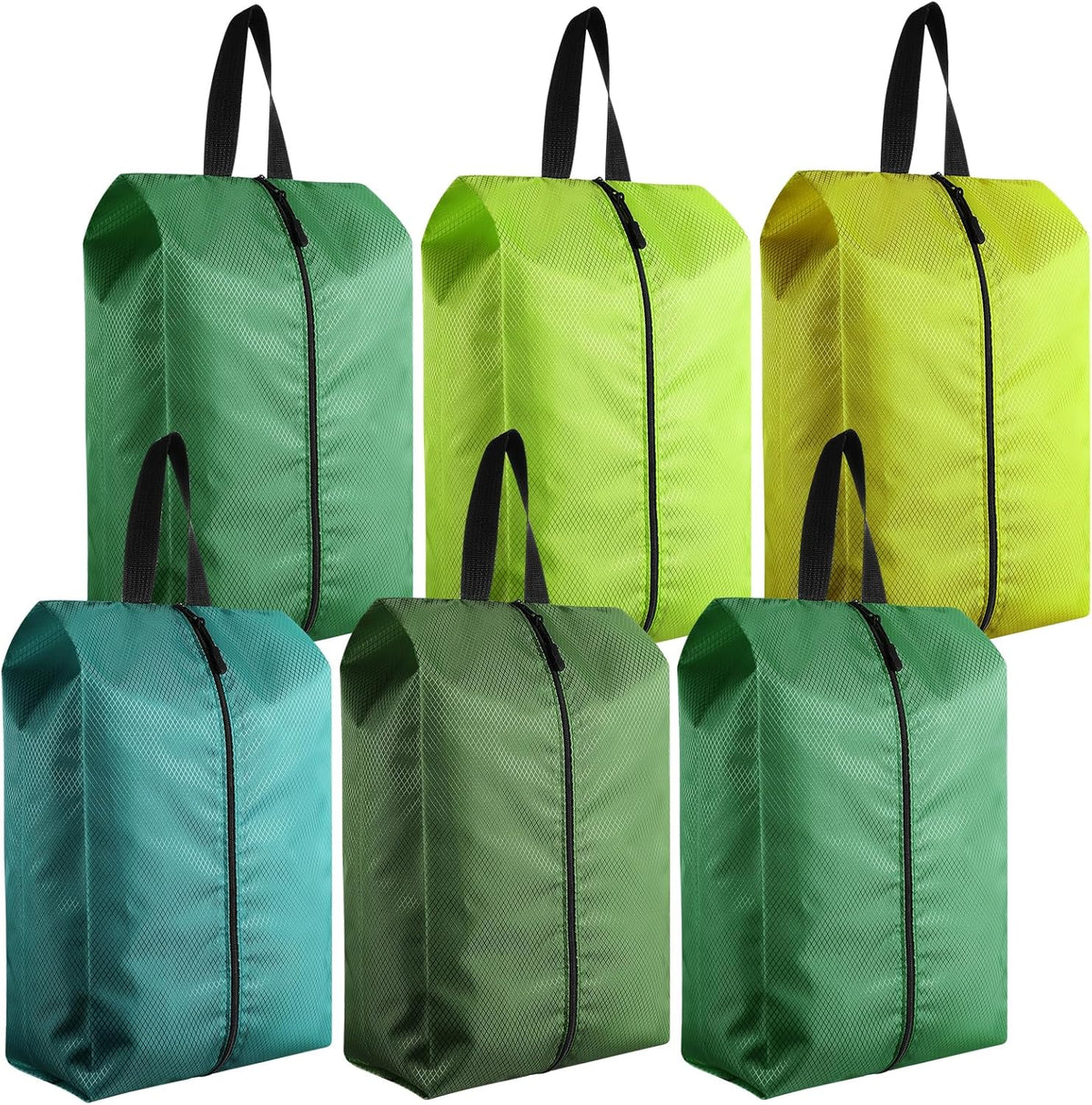 6 Pcs Travel Shoe Bags with Zipper Nylon Portable Waterproof Suitcase Shoe Organizer Packing for Golf(L,Purple)