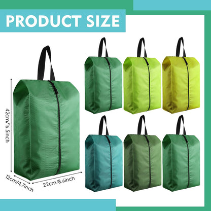 6 Pcs Travel Shoe Bags with Zipper Nylon Portable Waterproof Suitcase Shoe Organizer Packing for Golf(L,Purple)