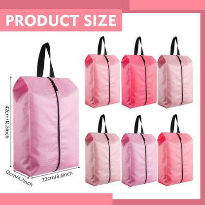 6 Pcs Travel Shoe Bags with Zipper Nylon Portable Waterproof Suitcase Shoe Organizer Packing for Golf(L,Purple)