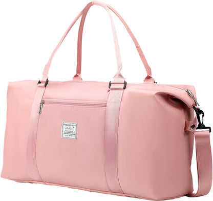 Large Duffle Bag for Travel, Sports Gym Tote Bag for Women, Carry on Overnight Bag with Luggage Sleeve for Airplanes, Shoulder Weekender Bags Hospital Bag (Black)