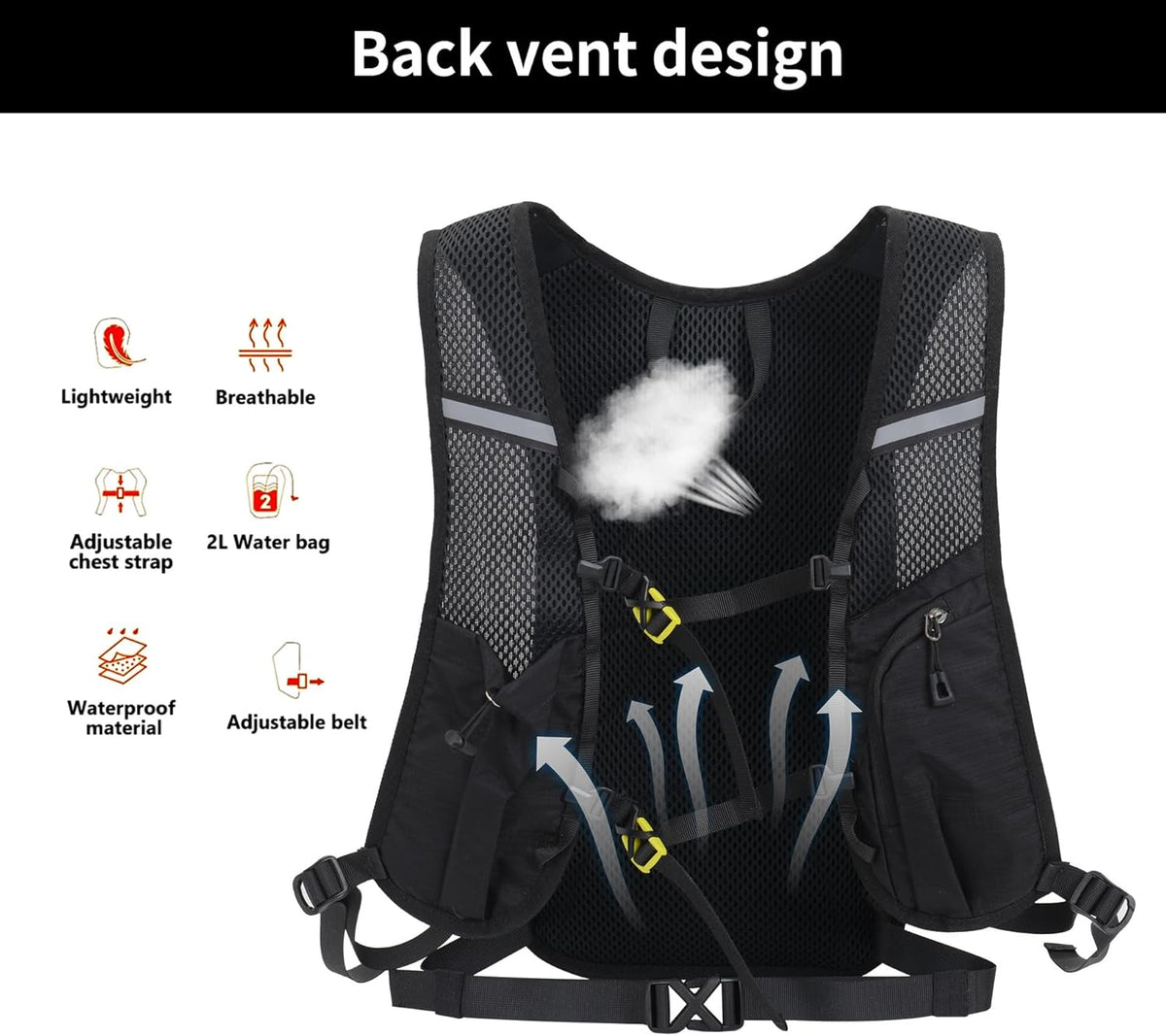Hiking Backpack Lightweight Travel Backpack 20L Waterproof Hiking Daypacks Camping Backpack for Men Women (Black)