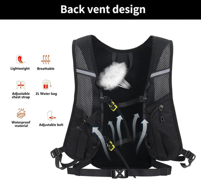 Hiking Backpack Lightweight Travel Backpack 20L Waterproof Hiking Daypacks Camping Backpack for Men Women (Black)