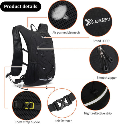 Hiking Backpack Lightweight Travel Backpack 20L Waterproof Hiking Daypacks Camping Backpack for Men Women (Black)