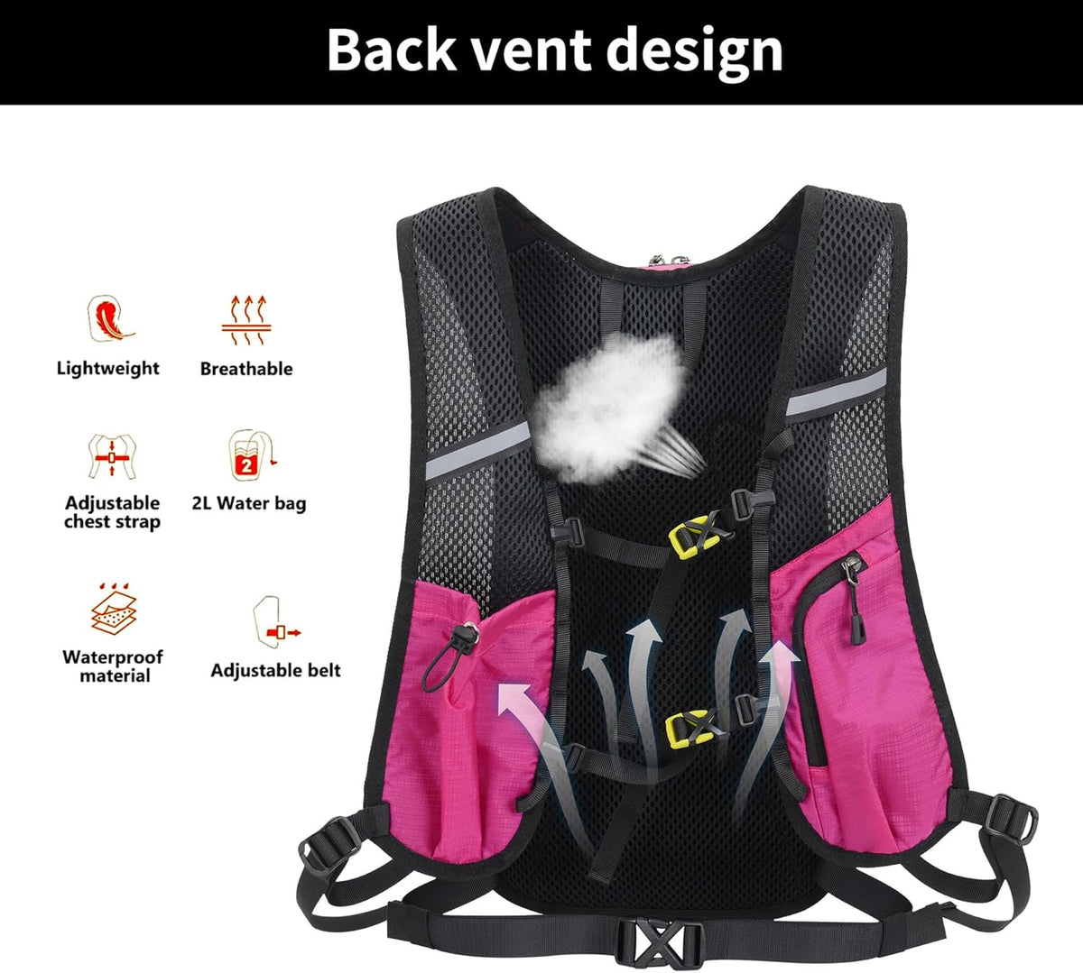 Hiking Backpack Lightweight Travel Backpack 20L Waterproof Hiking Daypacks Camping Backpack for Men Women (Black)