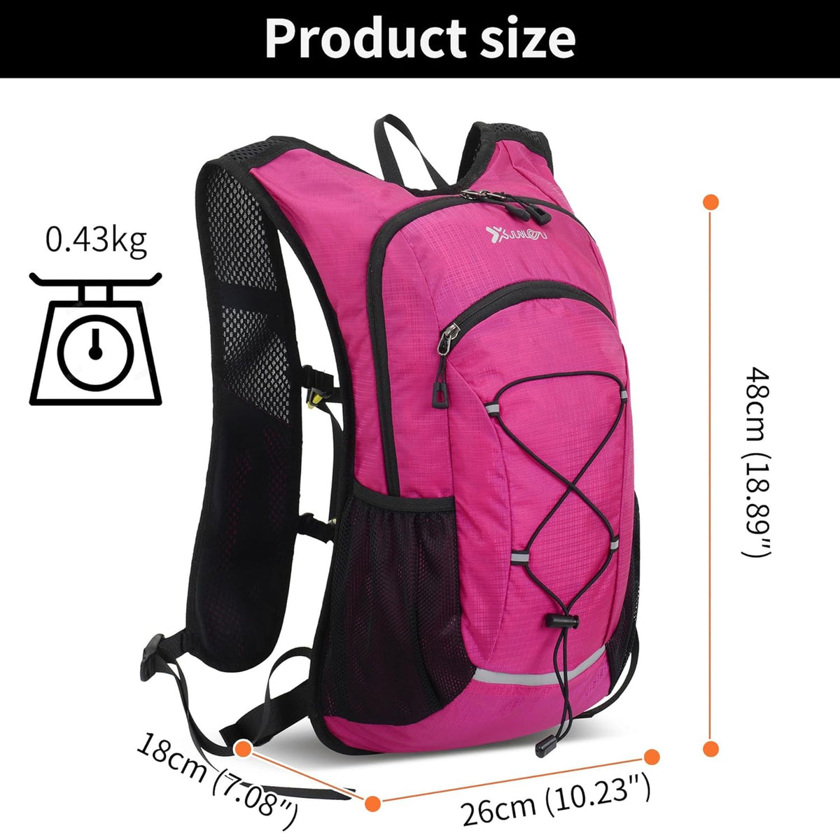 Hiking Backpack Lightweight Travel Backpack 20L Waterproof Hiking Daypacks Camping Backpack for Men Women (Black)