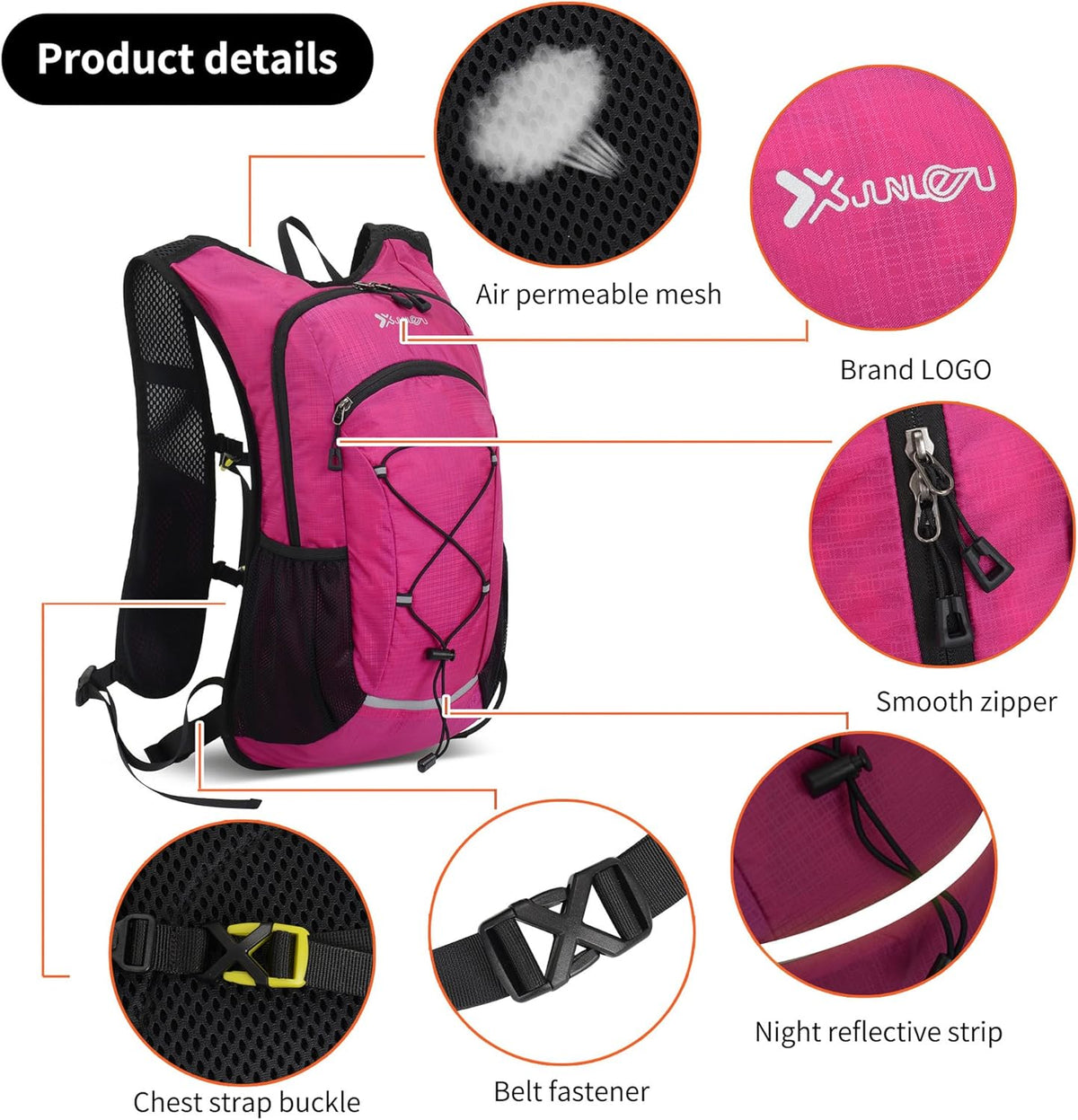 Hiking Backpack Lightweight Travel Backpack 20L Waterproof Hiking Daypacks Camping Backpack for Men Women (Black)