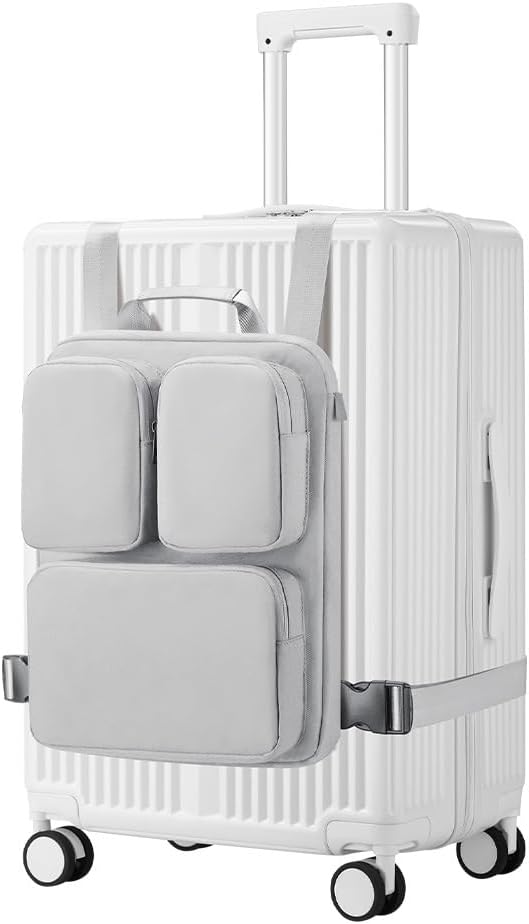 Luggage with external computer bag, business backpack: lightweight 15.6-inch laptop handbag, commuting vest bag (SilverAsh)