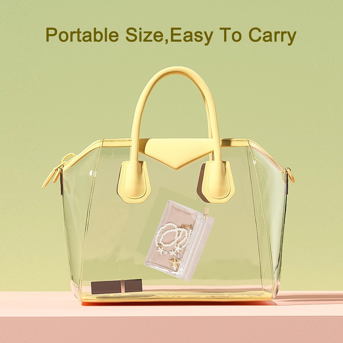 Travel Jewelry Case for Women,Small Jewelry Box with 6 Pouches | Portable Jewelry Bag,Travel Accessories,Tangle-free,Visualization Design for Rings, Earrings, Necklace,Smooth Metal Zipper
