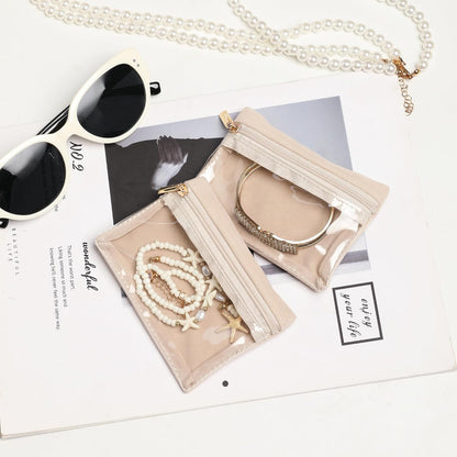 Travel Jewelry Case for Women,Small Jewelry Box with 6 Pouches | Portable Jewelry Bag,Travel Accessories,Tangle-free,Visualization Design for Rings, Earrings, Necklace,Smooth Metal Zipper