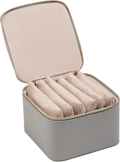 Travel Jewelry Case for Women,Small Jewelry Box with 6 Pouches | Portable Jewelry Bag,Travel Accessories,Tangle-free,Visualization Design for Rings, Earrings, Necklace,Smooth Metal Zipper