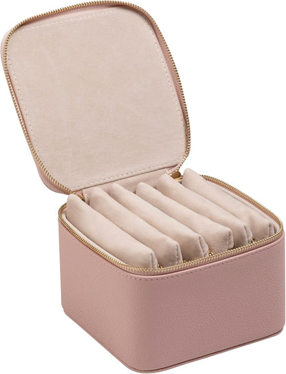Travel Jewelry Case for Women,Small Jewelry Box with 6 Pouches | Portable Jewelry Bag,Travel Accessories,Tangle-free,Visualization Design for Rings, Earrings, Necklace,Smooth Metal Zipper