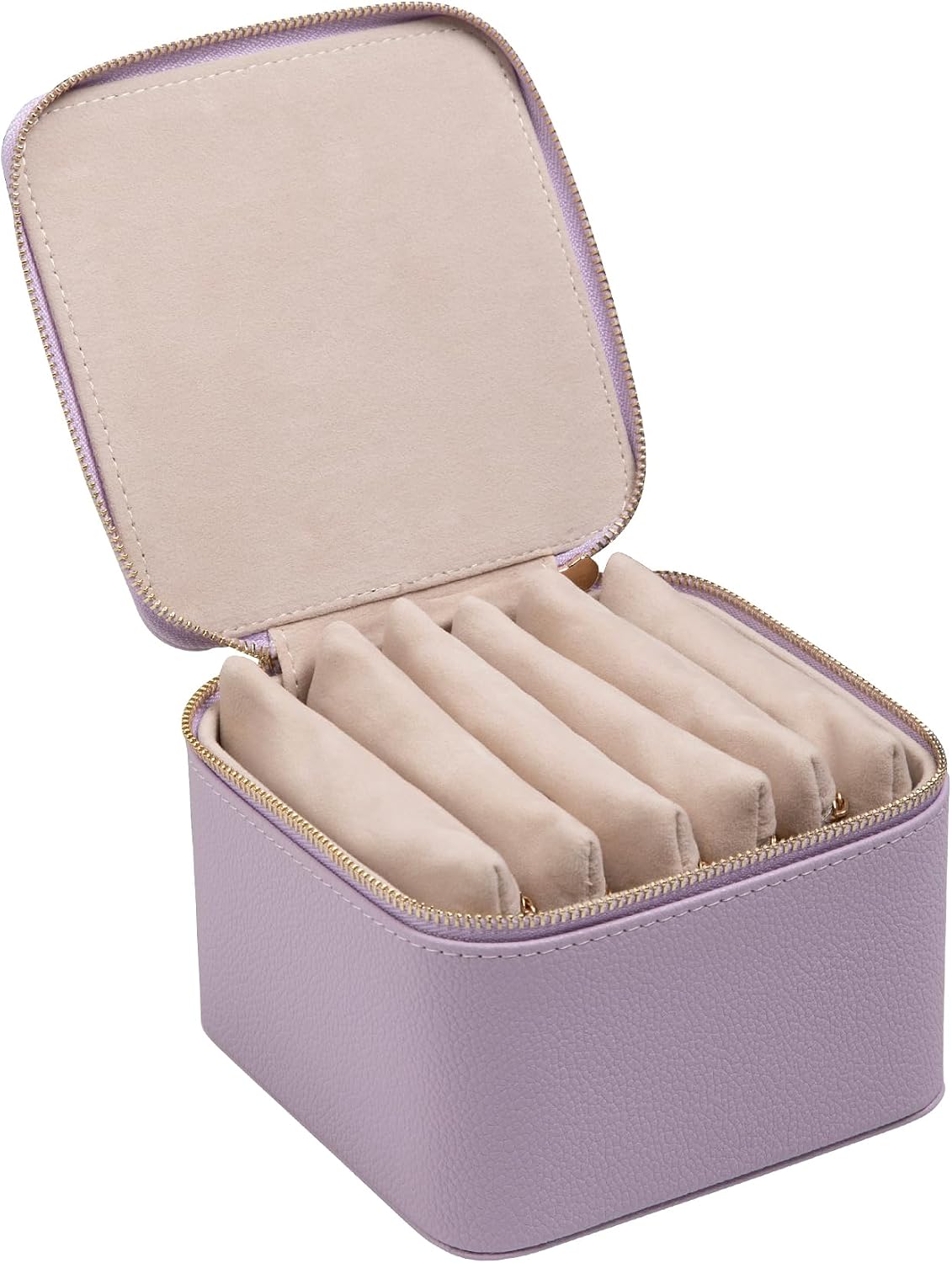 Travel Jewelry Case for Women,Small Jewelry Box with 6 Pouches | Portable Jewelry Bag,Travel Accessories,Tangle-free,Visualization Design for Rings, Earrings, Necklace,Smooth Metal Zipper