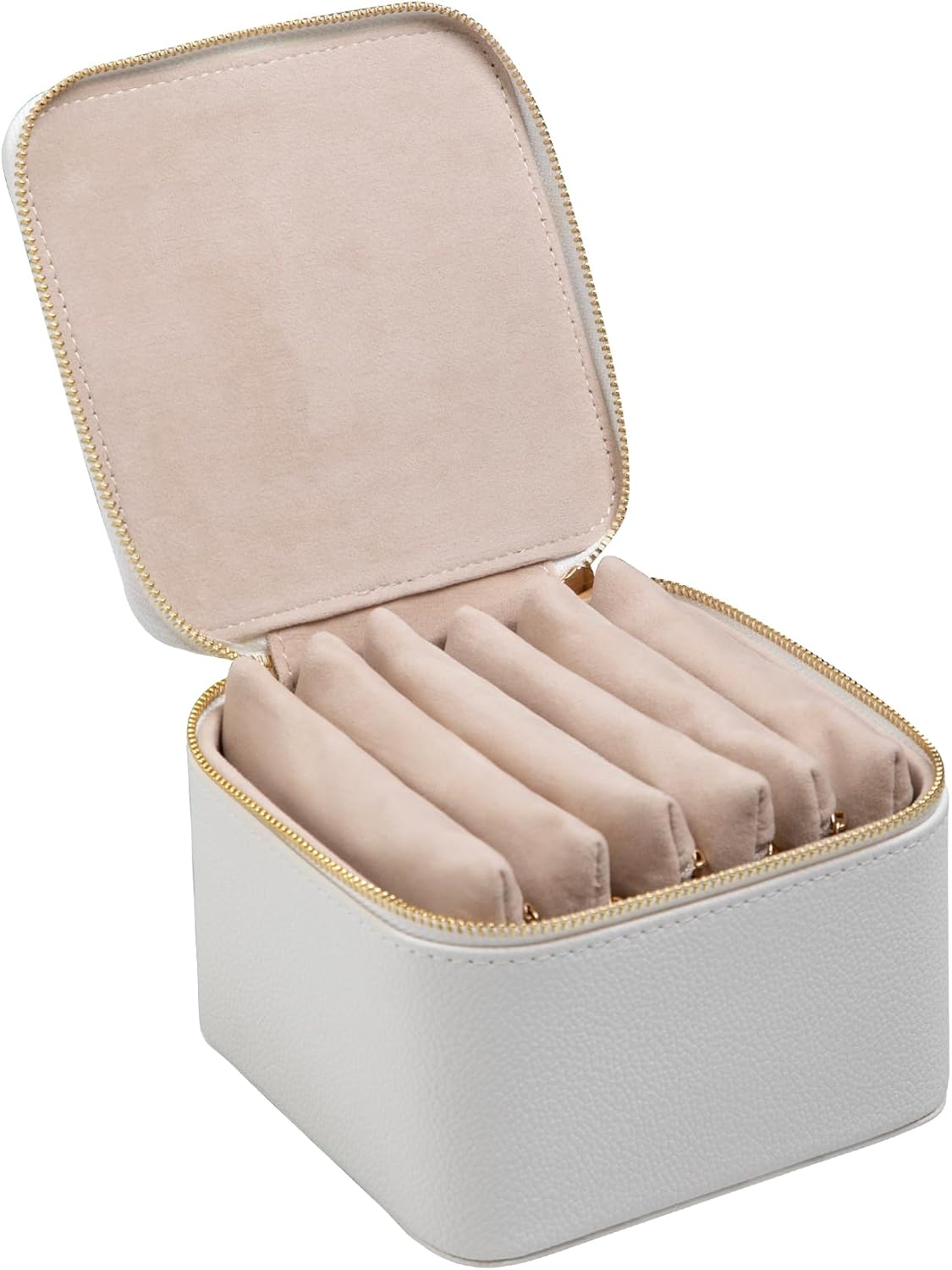 Travel Jewelry Case for Women,Small Jewelry Box with 6 Pouches | Portable Jewelry Bag,Travel Accessories,Tangle-free,Visualization Design for Rings, Earrings, Necklace,Smooth Metal Zipper