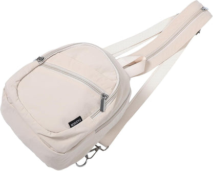Portable Crossbody Small Sling Backpack for Women and Men, Lightweight Nylon Casual Daypack with Multifunctional Design and Dual Carrying Options, for Travel, Workout, and Everyday