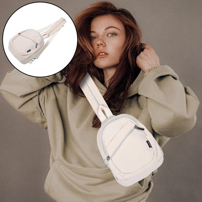 Portable Crossbody Small Sling Backpack for Women and Men, Lightweight Nylon Casual Daypack with Multifunctional Design and Dual Carrying Options, for Travel, Workout, and Everyday
